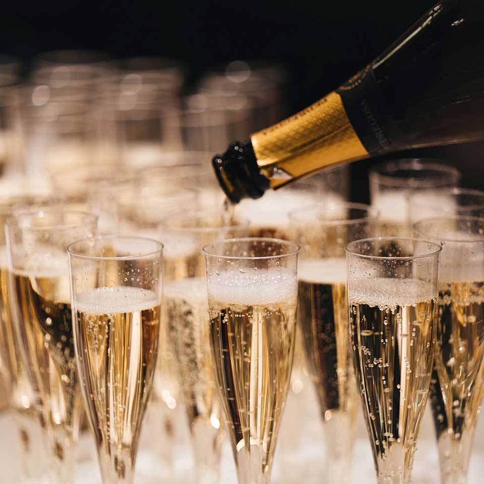 Champagne Toast at New Years Eve Celebration at Margaret Kuo's Kitchen located in Media, PA Delaware County